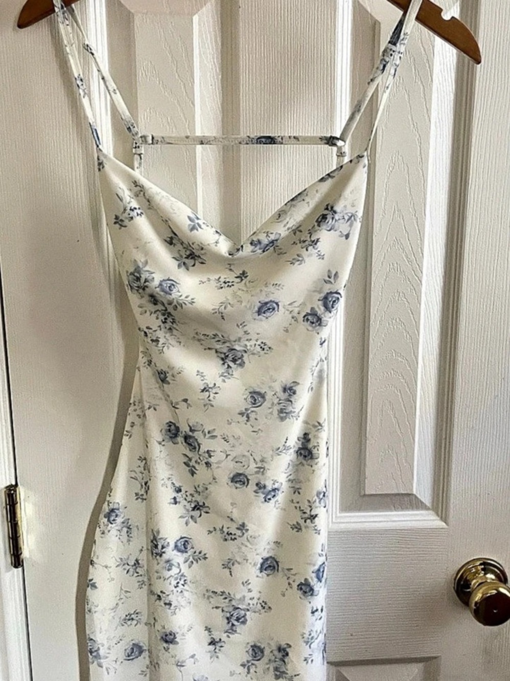 Garage Nikky Cutout Mini Dress Floral White & Blue XS NWT